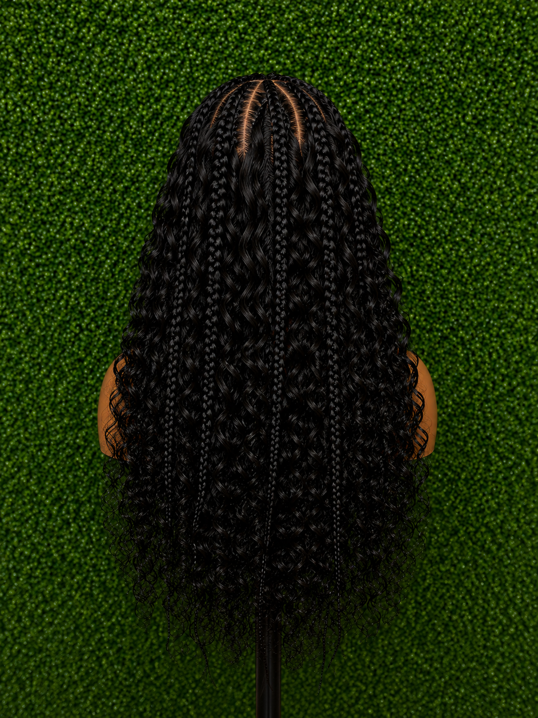 Premium Synthetic 13x6 Boho Braided Lace Wig – 26" Deep Wave